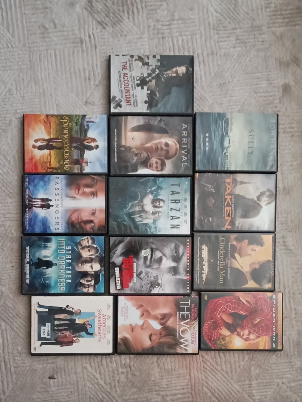 Movies: Taken, Live Free Or Die Hard, Arrival, The Princess Bride, Cinderella M